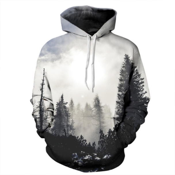 Skateboarding Hooded Pullover 3D Hoodies, Size:XXL(Black White)