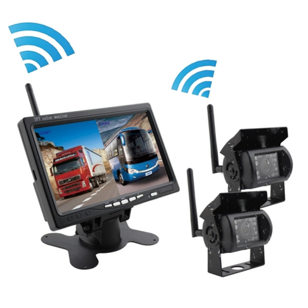 PZ607-W-D2 7.0 inch Wireless Digital Audio and Video 2 Separate Reversing Car Monitor