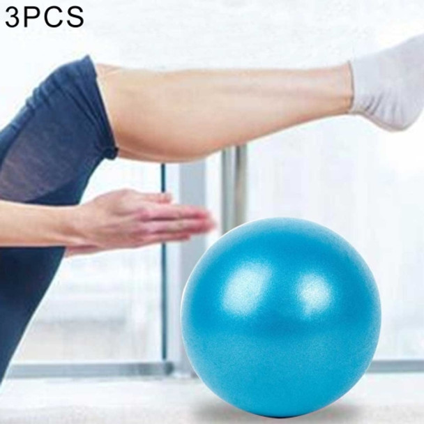 3 PCS Mini Yoga Pilates Ball Explosion-proof PVC Ball Balanced Fitness Gymnastic Exercise Training with Straw, Diameter: 25cm(Blue)