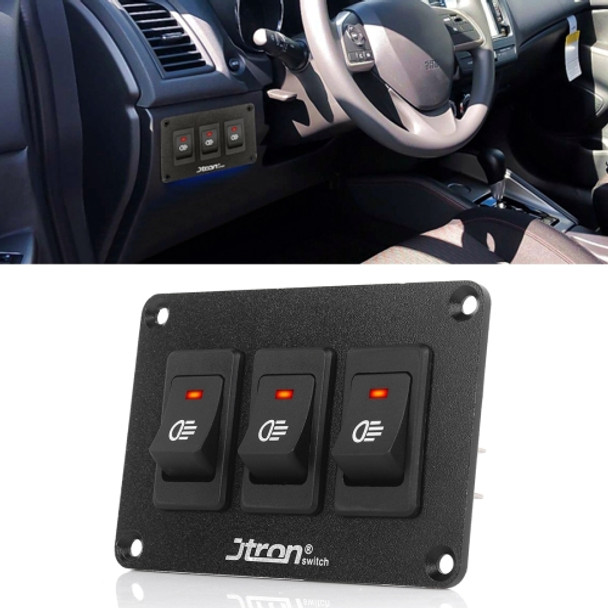 Jtron 12V 30A Fog Light Switch Panel with LED Indicator for Car RV Marine (Red)