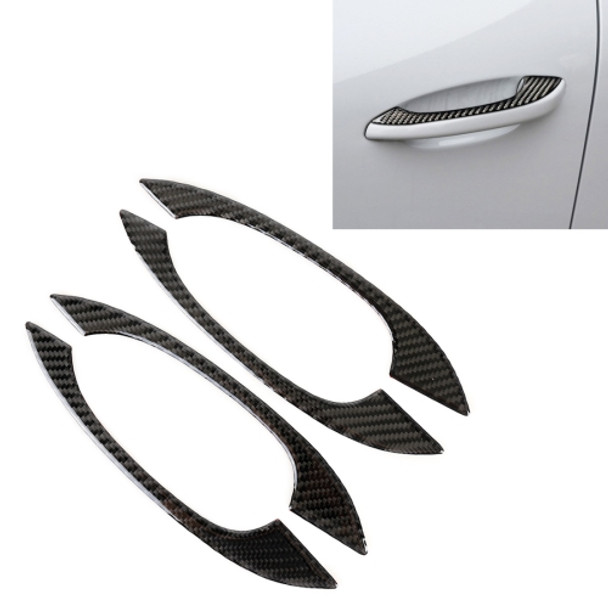 4 PCS Carbon Fiber Car Outside Door Handle Decorative Sticker for Porsche Macan