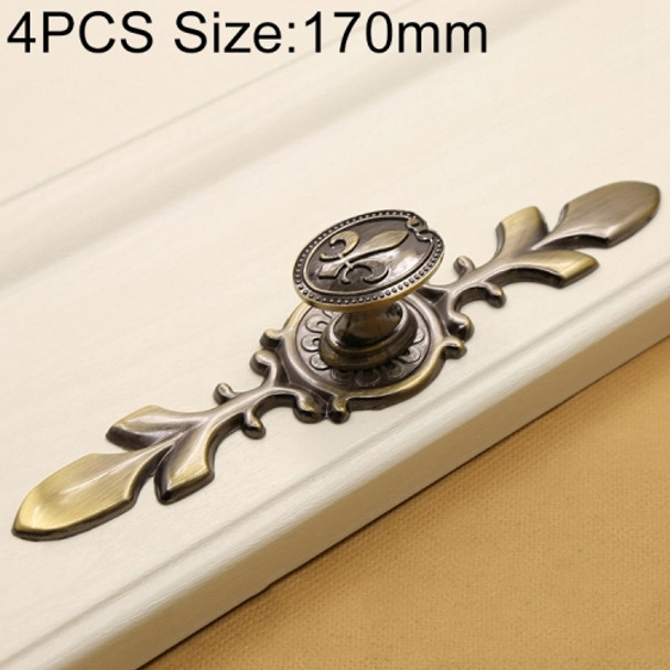4 PCS 2811 Green Bronze Cabinet Wardrobe Door Drawer Vintage Zinc Alloy Solid Handle, Size: 170mm