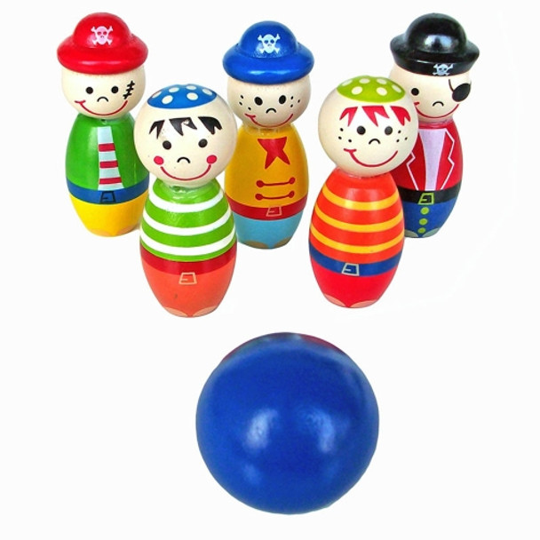 Children Intelligence Toys Wooden Bowling Ball for Kids Game