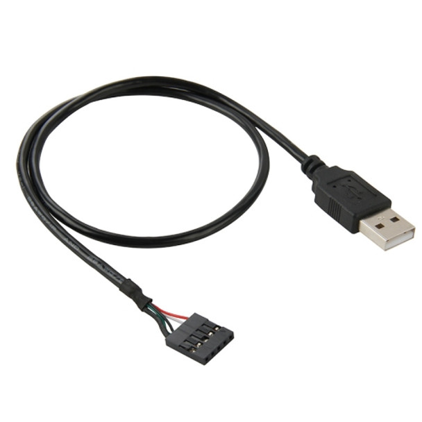 5 Pin Motherboard Female Header to USB 2.0 Male Adapter Cable, Length: 50cm