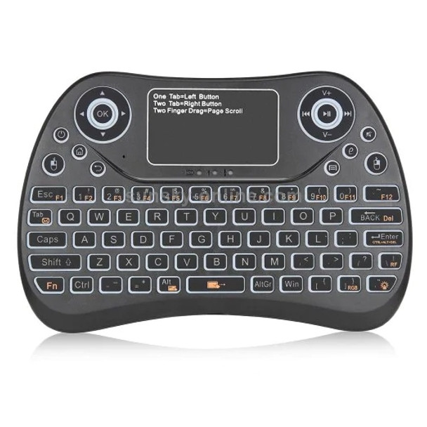 S913 2.4GHz Mini Smart Colorful Backlit Rechargeable Wireless Gaming Keyboard for Tablet / PC / Android TV Case, with Touchpad & Air Mouse