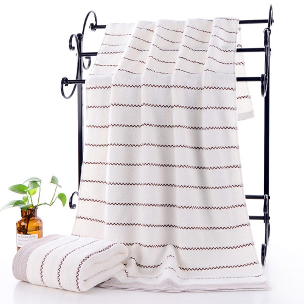 32-strand Cotton Wave Absorbent and Durable Bath Towel(Milky)