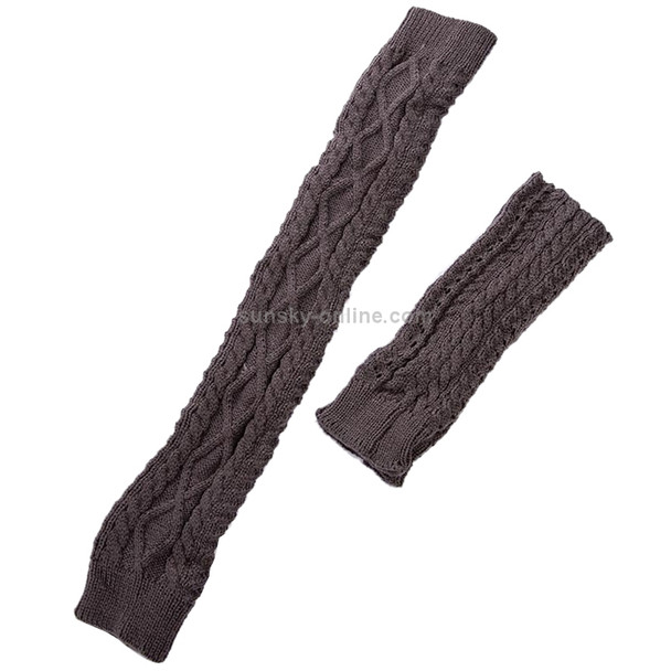 Autumn and Winter Women Over-the-knee High Tube Wool Socks, Size:One Size(Dark Gray)