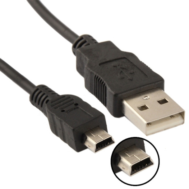 USB 2.0 AM to Mini 5pin USB Cable, Length: 1.5m(Black)