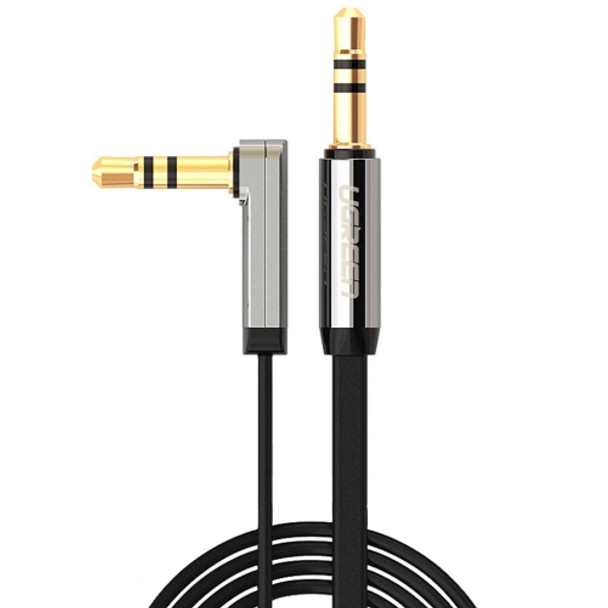 Ugreen 3.5mm Male to 3.5mm Male Elbow Audio Connector Adapter Cable Gold-plated Port Car AUX Audio Cable, Length: 0.5m