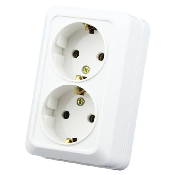 IP44 Wall-mounted Double-connection Socket, EU Plug