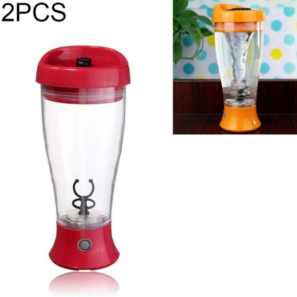 2 PCS Electric Wine Shaker Auto Stirring Mug Blender Tornado Nutrition Mixed Bottle Cup(Red)