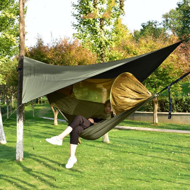 Strut Mosquito Net Hammock Diamond Sunshade Set Outdoor Camping Automatic Quick-Open Anti-Mosquito Hammock Canopy Set(Army Green)