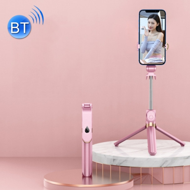 XT06 Live Beauty Bluetooth Tripod Selfie Stick(Pink)