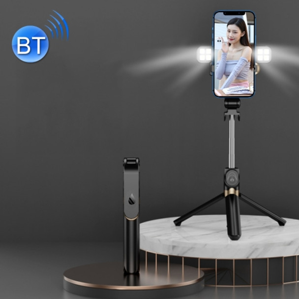 XT06S Live Beauty Bluetooth Tripod Selfie Stick(Black)