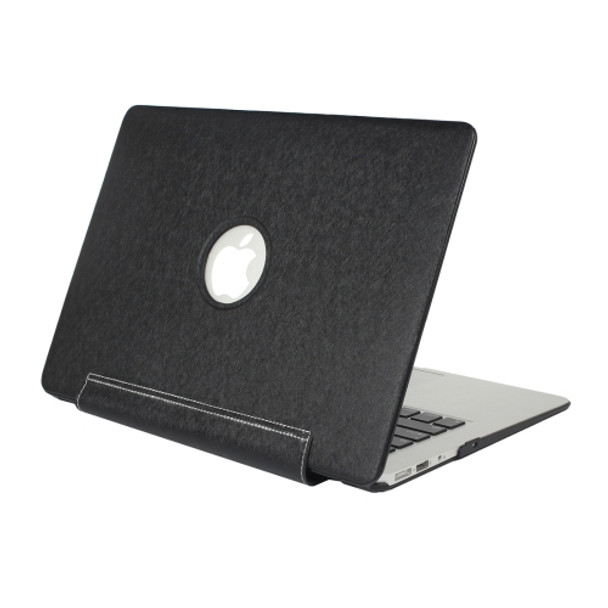 For Macbook Pro 15.4 inch Silk Texture Apple Laptop United PU Protective Case(Black)