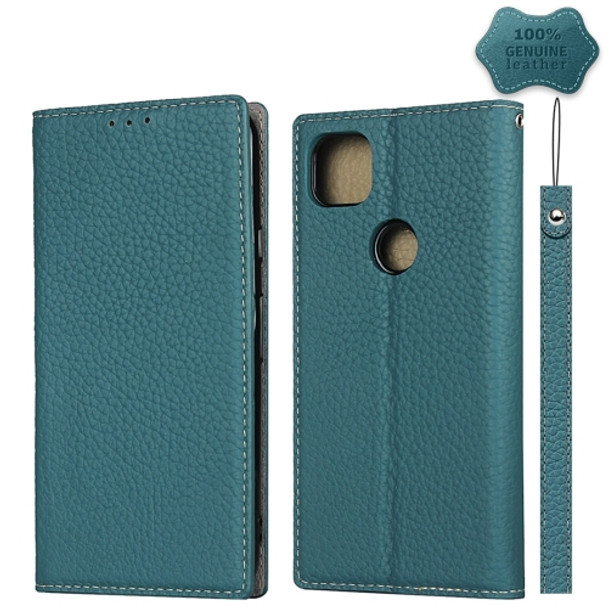 For Google Pixel 4a Litchi Texture Lanyard Leather Phone Case(Sky Blue)