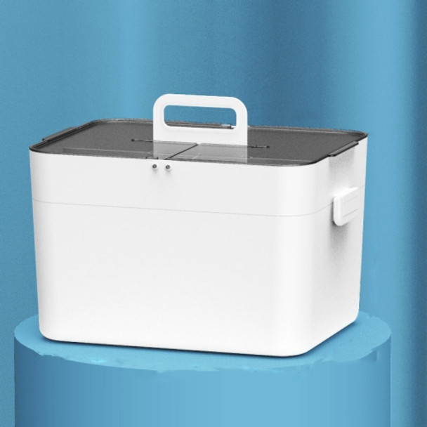 Portable Flip Medicine Box Plastic Home Medical First Aid Kit Portable Small Medicine Box(White )