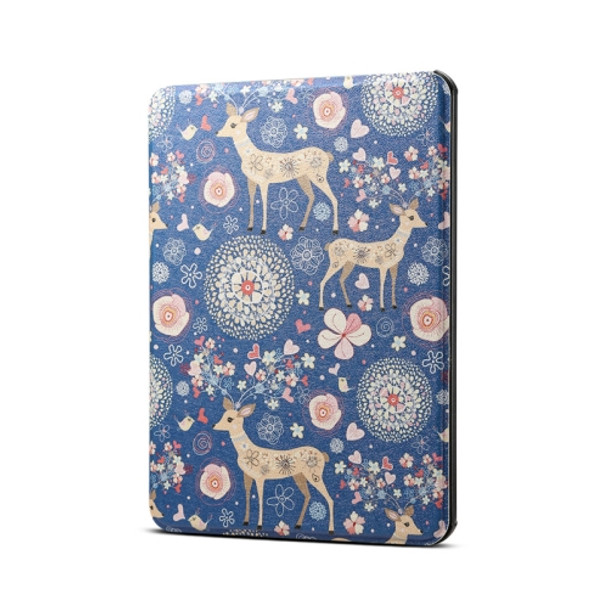 For Amazon Kindle Paperwhite 5 2021 Pattern PU Leather Tablet Case(Elk Blue)