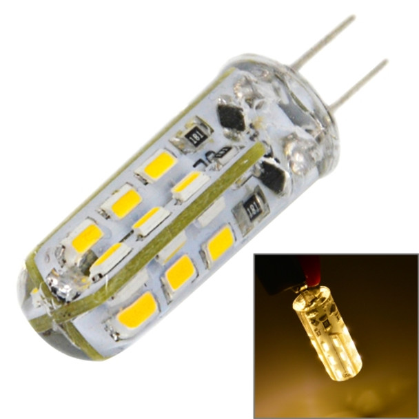 G4 2W 120LM Silicone Corn Light Bulb, 24 LED SMD 3014, Warm White Light, DC 12V
