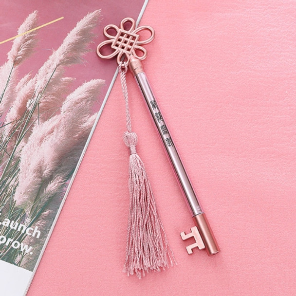 3 PCS Creative Personality Key Pen Fashion Palace Style  Tassel Pendant Gel Pen(Pink G2-19)