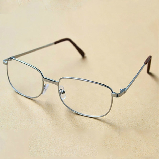 Full Metal Frame Resin Lenses Presbyopic Glasses Reading Glasses +4.00D(Silver)