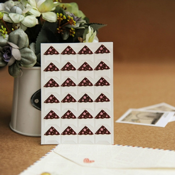 3 PCS Albums Special Paper Corner Stickers Small Fresh Floral Album Paste Phase Angle(Cherry Blossoms)