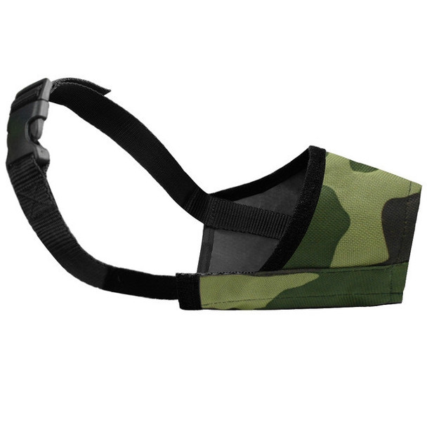 Pet Supplier Dog Muzzle Breathable Nylon Comfortable Soft Mesh Adjustable Pet Mouth Mask Prevent Bite, Size:14cm(Camouflage)