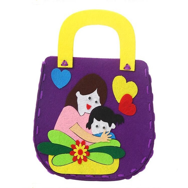 Non-woven Fabric DIY Cartoon Paste Hand Sewing Bag Fabric Bag(Mother and Daughter)