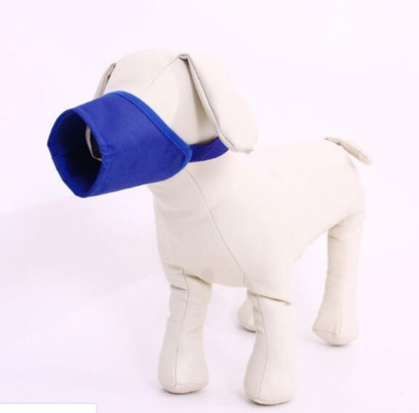 Pet Supplier Dog Muzzle Breathable Nylon Comfortable Soft Mesh Adjustable Pet Mouth Mask Prevent Bite, Size:18cm(Blue)