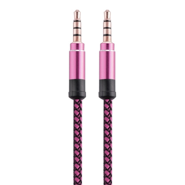 3.5mm Male To Male Car Stereo Gold-Plated Jack AUX Audio Cable For 3.5mm AUX Standard Digital Devices, Length: 1.5m(Purple)