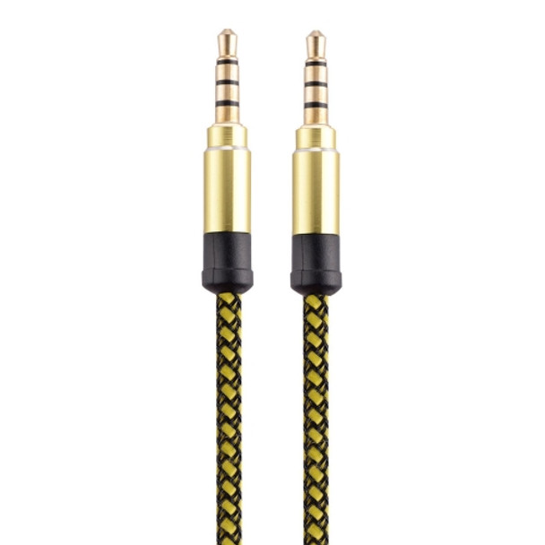3.5mm Male To Male Car Stereo Gold-Plated Jack AUX Audio Cable For 3.5mm AUX Standard Digital Devices, Length: 1.5m(Yellow)