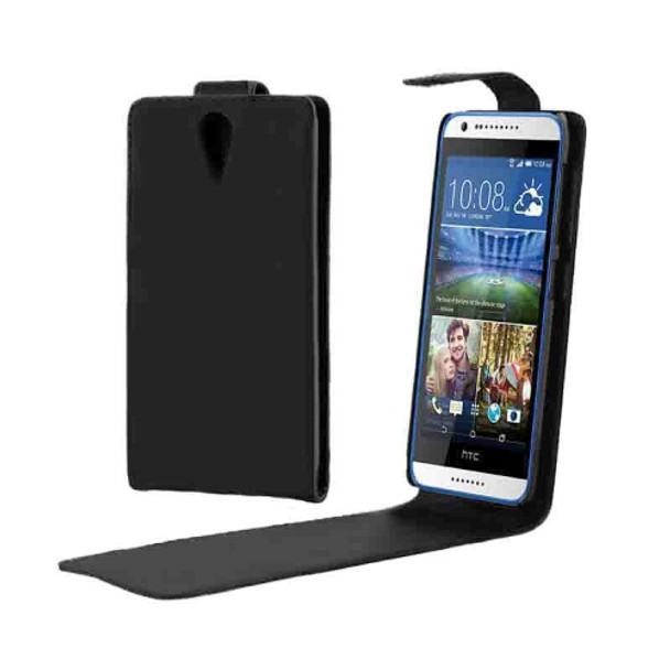 Vertical Flip Solid Color Leather Case for HTC Desire 620(Black)