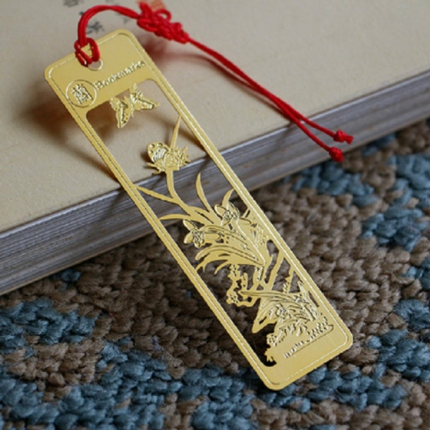 Vintage Beautiful Openwork Metal Bookmarks Students School Stationery(Orchid)