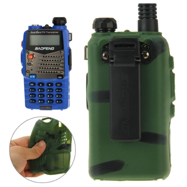 Pure Color Silicone Case for UV-5R Series Walkie Talkies(Green)