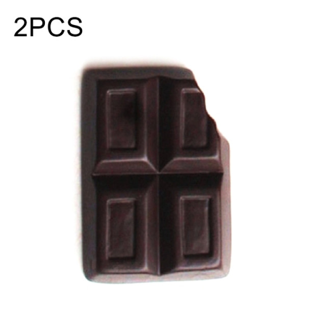 2 PCS Simulation Food Stereo Chocolate Refrigerator Magnet Decoration Stickers(Flat Square)