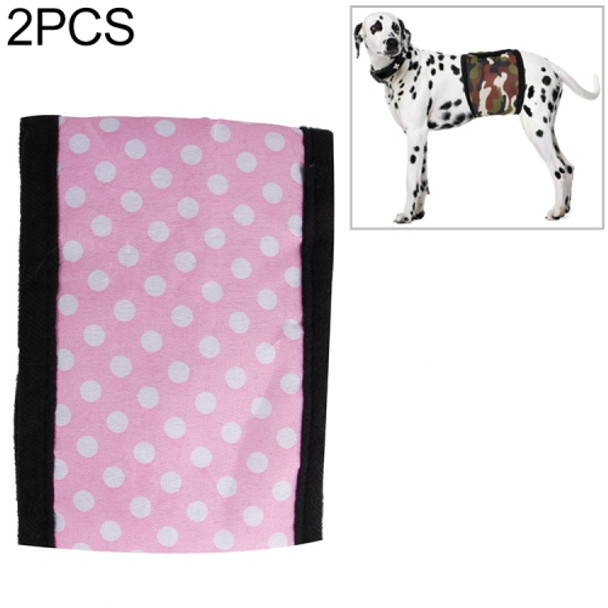 2 PCS Pet Physiological Belt Male Dog Courtesy With Health Safety Pants Anti-harassment Belt, Size:L(Pink Point )