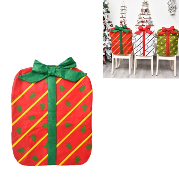Christmas Decoration Bownot Gift Bag Chair Cover Christmas Day Restaurant Home Cartoon Chair Back Cover(Red Printed Tree Bow)