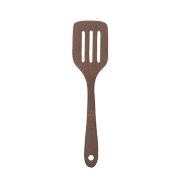 Long Handle Unpainted Chicken Wings Wooden Spatula Kitchen Utensils, Style:3 Square Curved Spade