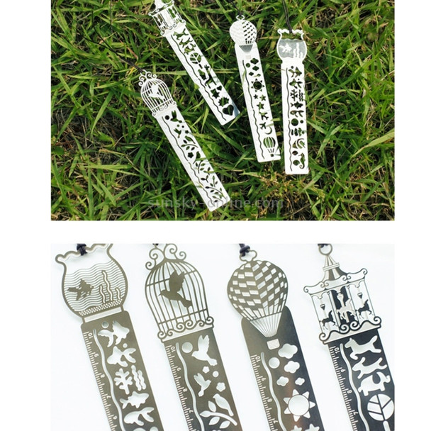 5 PCS Delicate Hollow Out Pattern Bookmark Ultra-thin Metal Bookmark Tape Ruler Fashion Bookmarks for School Office Supplies, Random Pattern Delivery