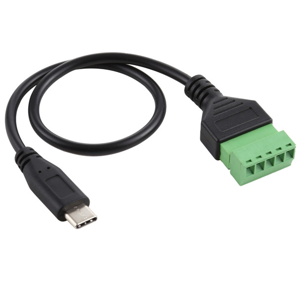 USB-C / Type-C Male to 5 Pin Pluggable Terminals Solder-free USB Connector Solderless Connection Adapter Cable, Length: 30cm