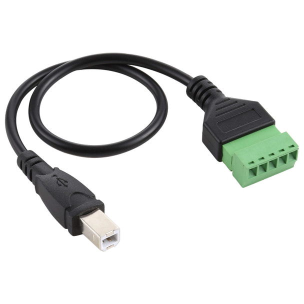 USB Type-B Male Plug to 5 Pin Pluggable Terminals Solder-free USB Connector Solderless Connection Adapter Cable, Length: 30cm
