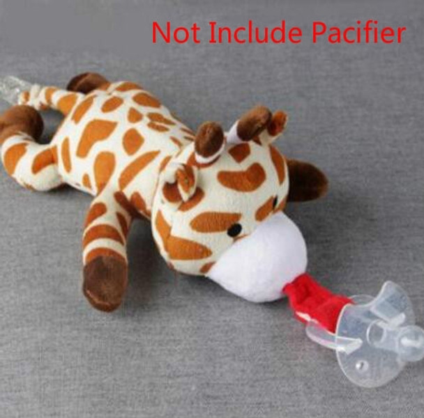 Baby Boy Girl Dummy Pacifier Chain Clip Plush Animal Toys Soother Nipples Holder (Not Include Pacifier)(Fawn)
