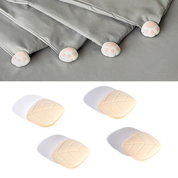 4 PCS / Set Quilted Non-slip Buckle at Four Corners Safe Needleless Quilt Holder(Leaf)