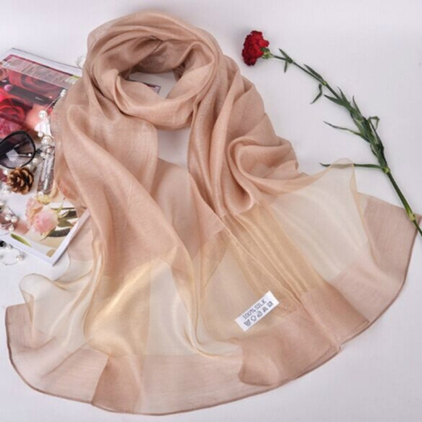 Ladies Silk Sunscreen Shawl Beach Towel Scarf, Size:200cm(Khaki)