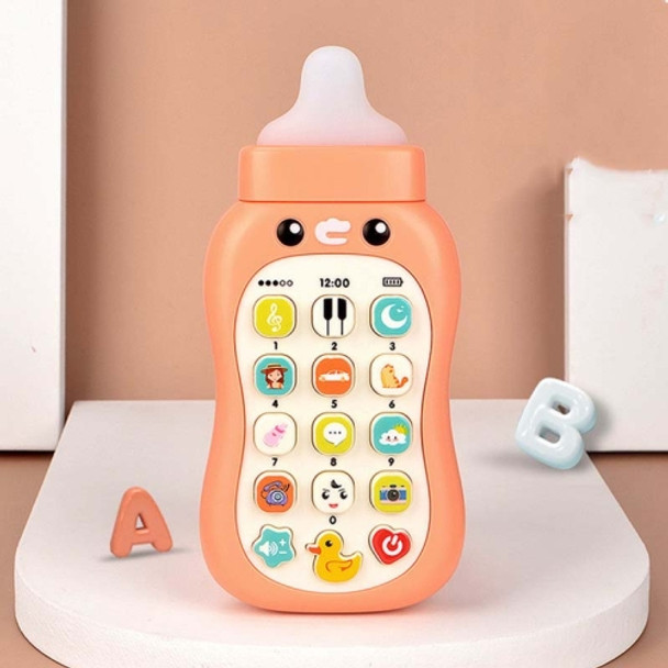 Children Story Machine Mobile Phone Toy Small Bottle Toothpaste Puzzle Early Education Toy No Light(Coral Red)