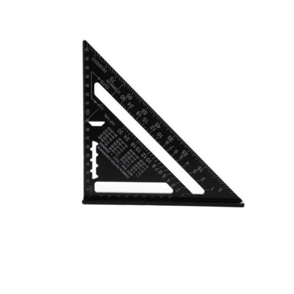 7 Inch Aluminum Profile Black Oxide 90 Degree 45 Degree Triangle Square Ruler(7 Inch Imperial)