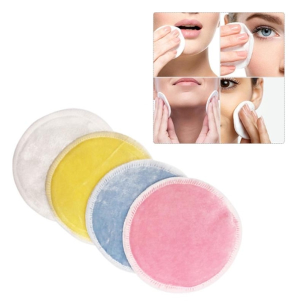 8 PCS Three Layer Washable Cycle Using Bamboo Wool Makeup Remover Puff，Random Color Delivery