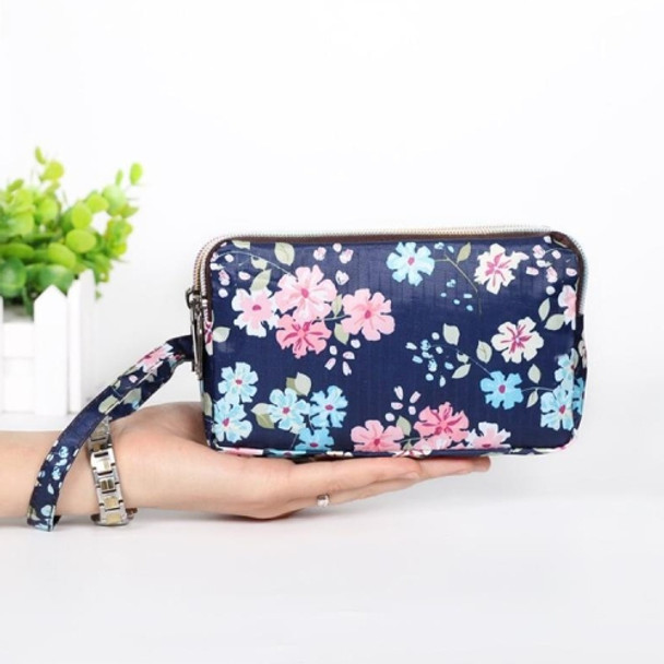 Women Wallet Three Layers Bag with Wrist Belt Zipper Clutches Cute Cartoon Cat Floral Mermaid Female Wallet Lady(J84)