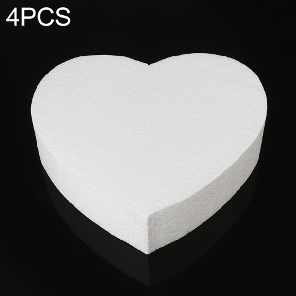 4 PCS Heart-shaped Prosthesis Foam Baking Fondant Cake Silk Flower Practice Mold, Height:10cm, Size:8 Inches