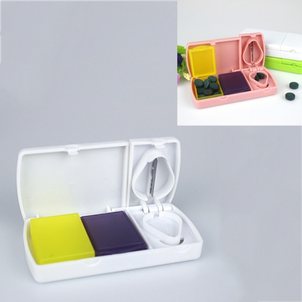 5 PCS Plastic Medicine Cutter Organizing Medicine Box(White)